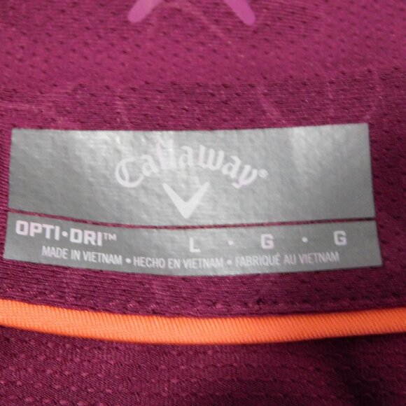 Callaway Opti Dri Womens L Purple Plum V Neck Golf Polo Shirt Back Ruffle - Picture 4 of 8